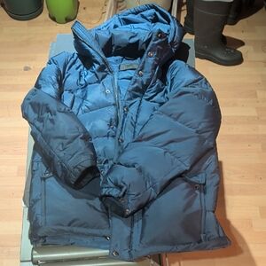 PRADA Navy Blue Nylon Hooded Down Puffer Parka